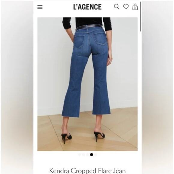 L Agence Denim Jeans Womens 25 Kendra High Rise Cropped Flare Denim Laredo Chic - Picture 2 of 16